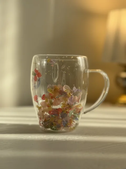 لیوان دوجداره گل خشک